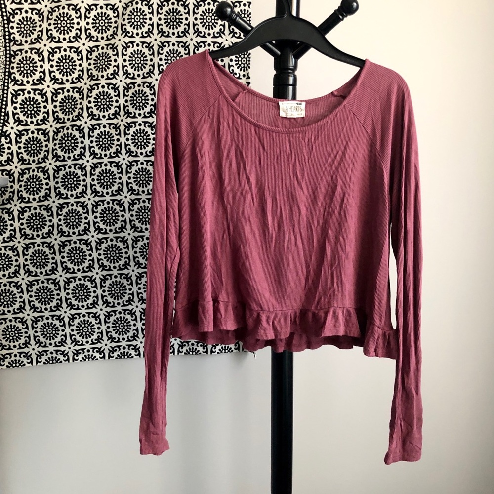 Ribbed Peplum Crop Top